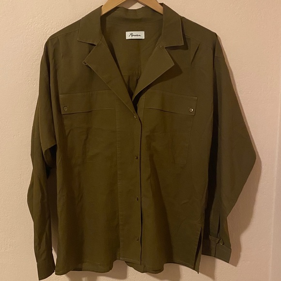 Rowan Fay Utility Camp Shirt Green/Brown Large - Picture 5 of 11